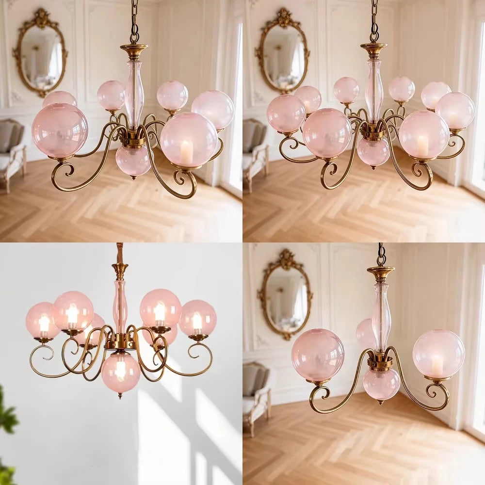 Siena French Wrought-Iron and Glass Chandelier – Vintage