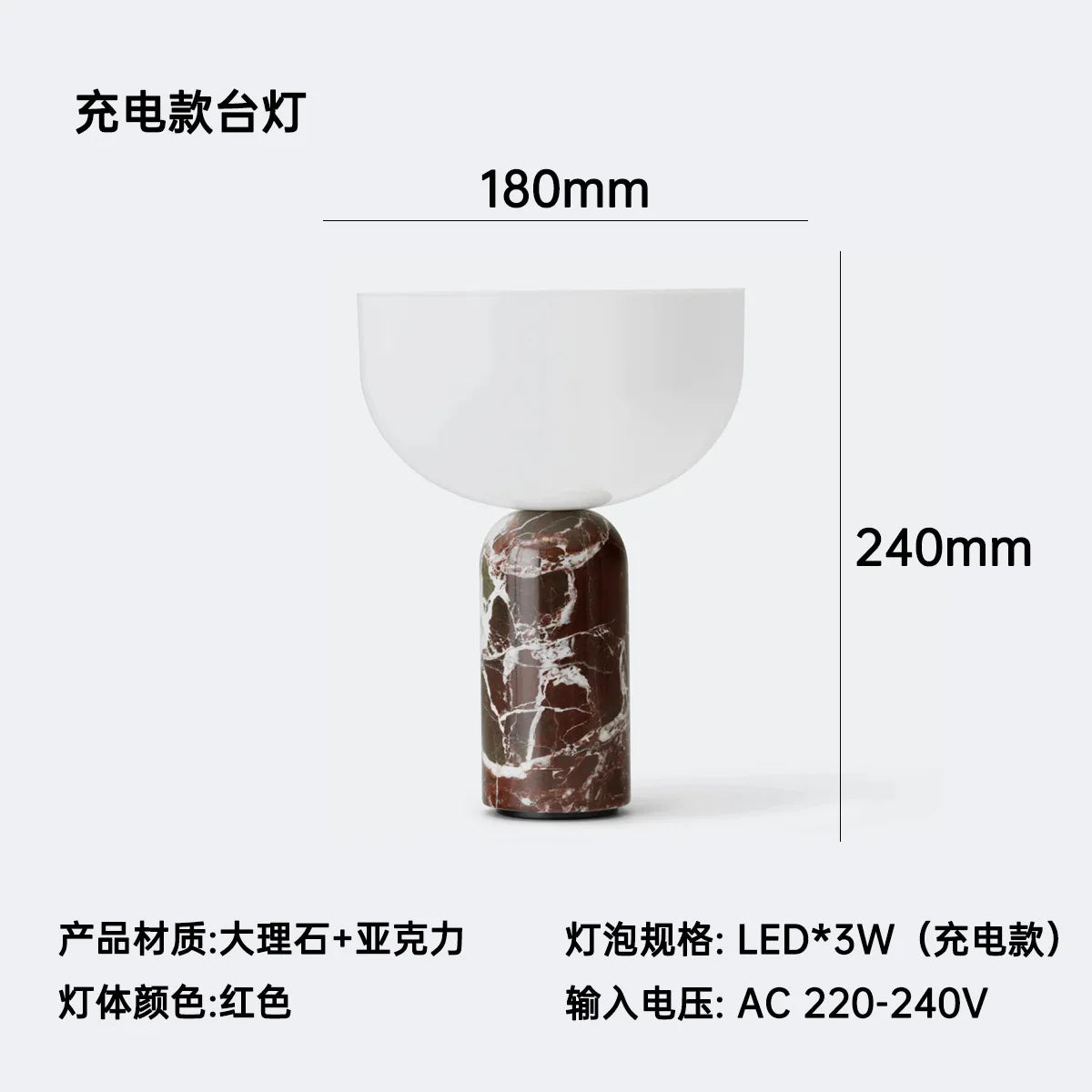 Marble Table Lamp – Art Deco for Bedside, Desk & Office, Restaurant Table | Halcyon Column by Evenlyr