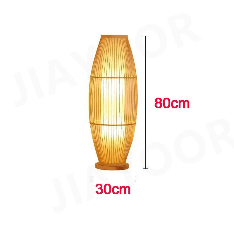Nero Prism Bamboo and Wood Floor Lamp – Art Deco – product detail 10