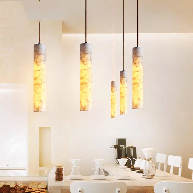 Alabaster & Marble Chandelier – Modern Minimalist for Living Room, Bedroom, Dining Room | Liora Crest by Evenlyr