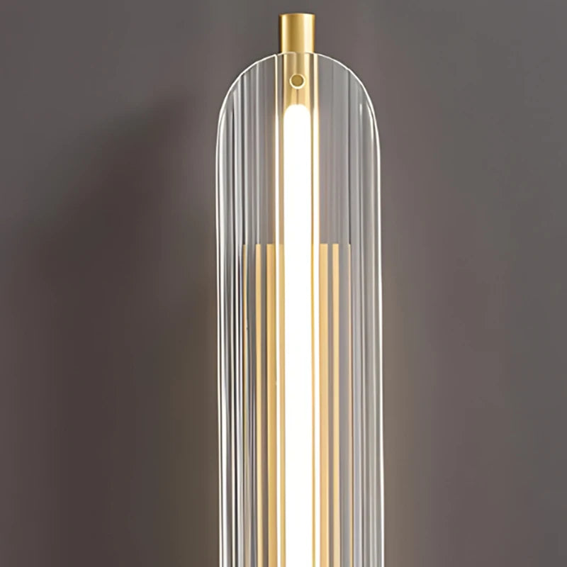 Clear Glass and Brass Wall Sconce – Gold