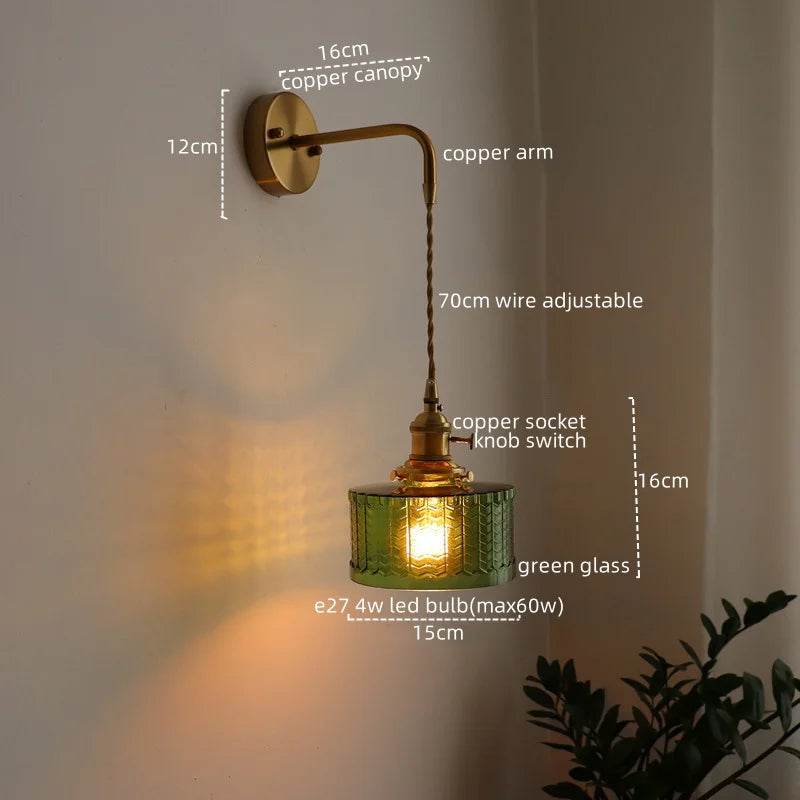Vintage Copper Plug-In Vanity Light