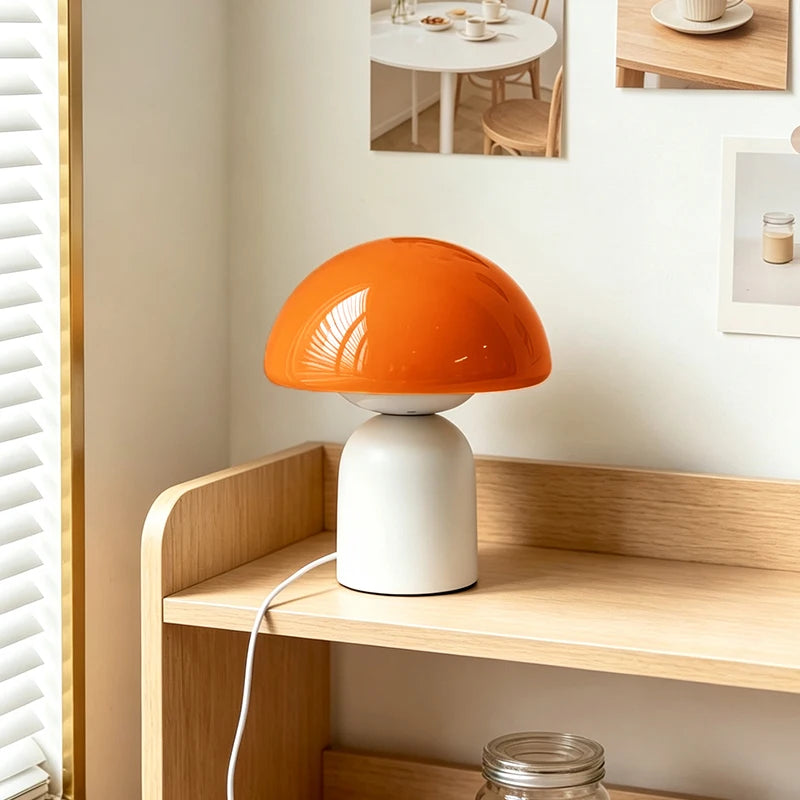Marble & Murano-Style Glass Table Lamp – Modern Minimalist Dimmable LED for Bedside, Desk & Office, Restaurant Table | Liora Column by Evenlyr