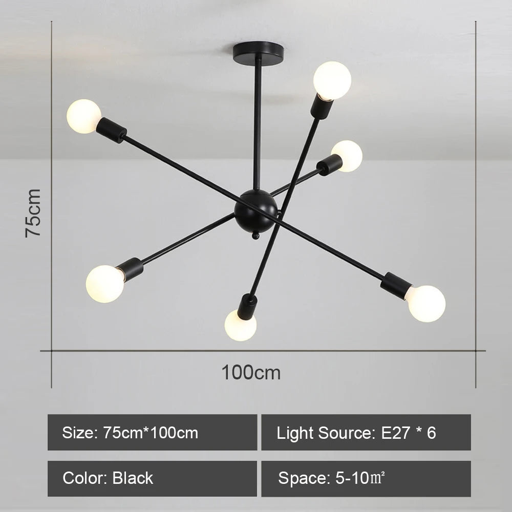 Quintara Flush Mount Modern Chandelier for Dining Room – Vintage