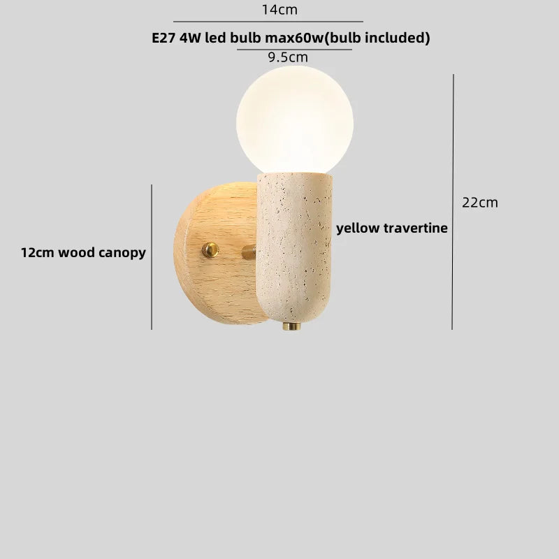 Evren Veil Travertine Wall Sconce – product view 19