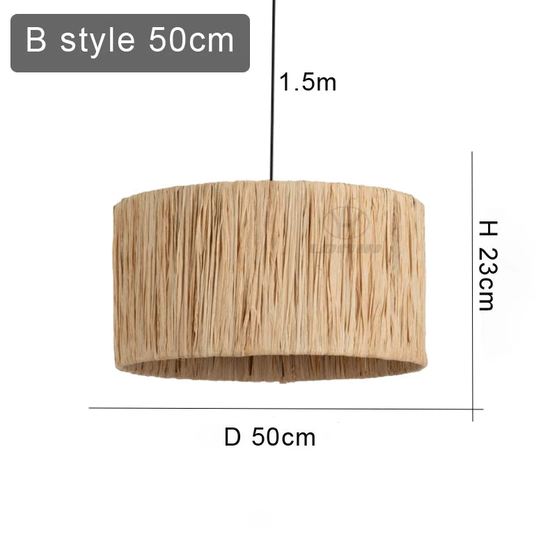 Rattan Pendant Light – Wabi-Sabi Japanese for Restaurant, Bedroom, Hotel | Thalia Orbit by Evenlyr