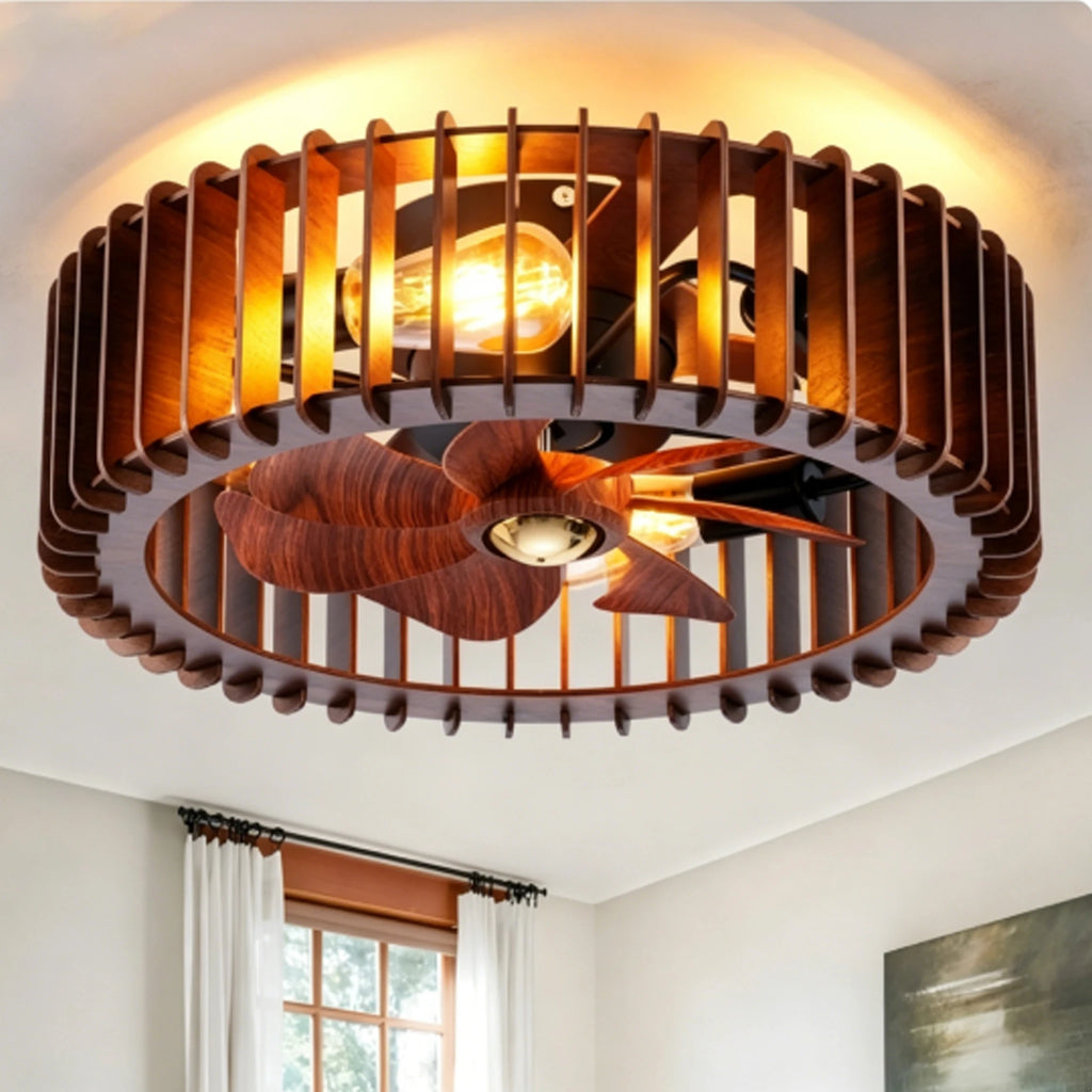 Tivoli Low Profile Ceiling Fan with Light for Low-Ceiling Bedroom – Enclosed Design