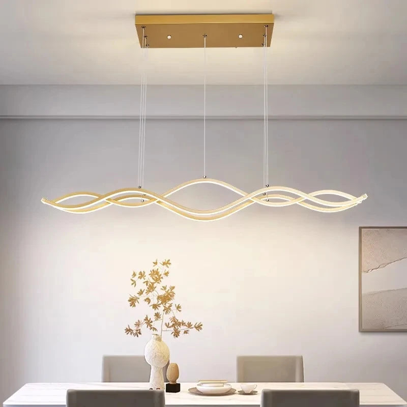 Metal Chandelier – Nordic Modern Dimmable LED for Dining Room, Living Room, Foyer | Kaelis Arc by Evenlyr