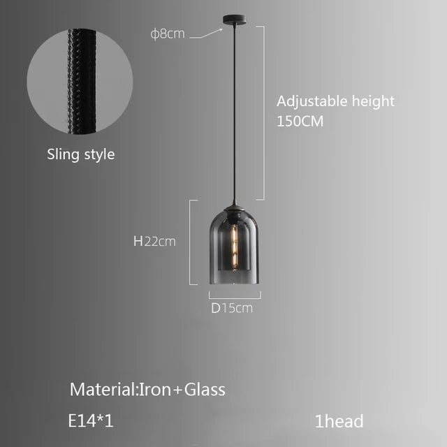 Quintara Long Copper and Glass Chandelier for Staircase – detail view 12