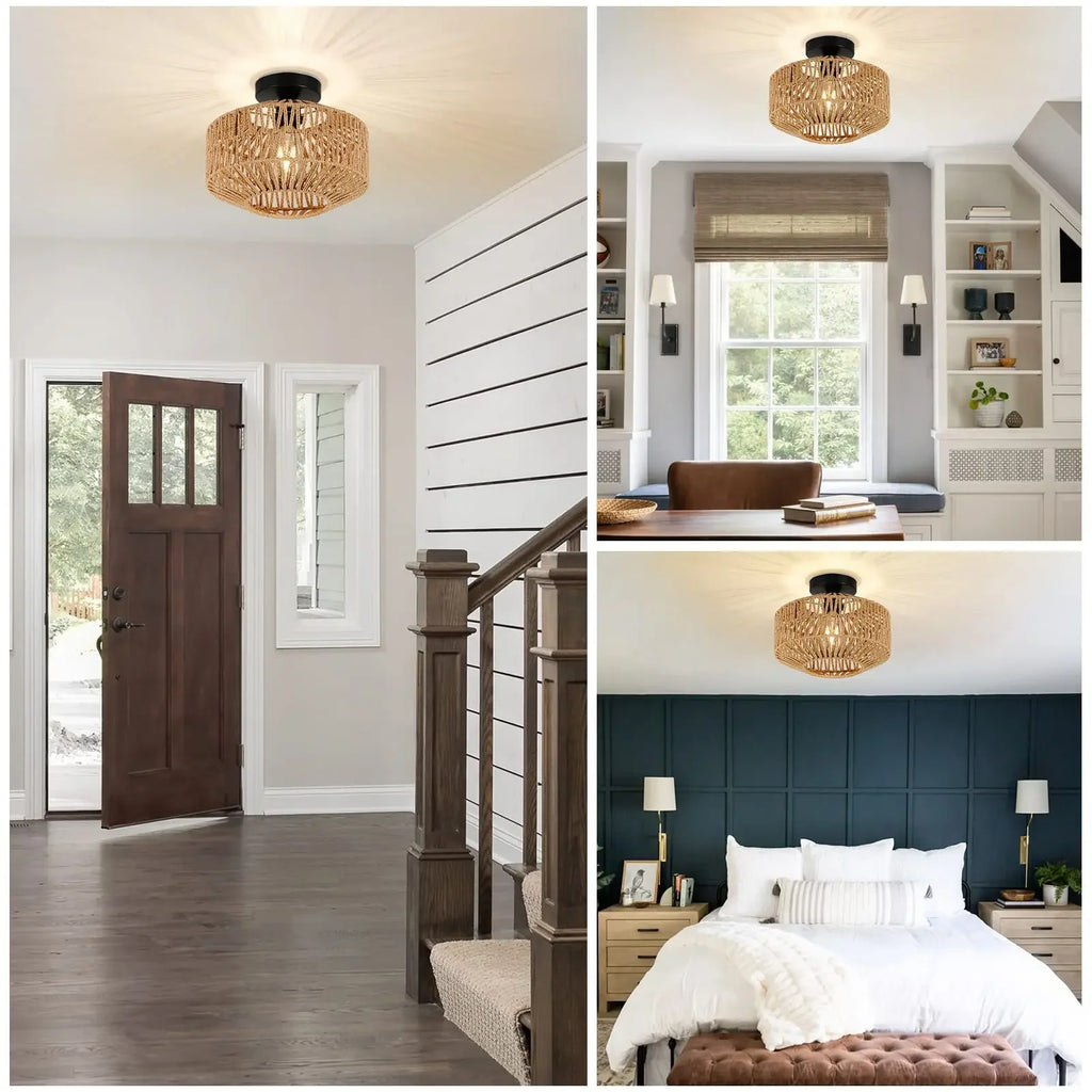 Rattan Chandelier – European Classic for Living Room, Bedroom, Dining Room | Sorella Orbit by Evenlyr