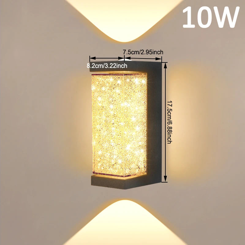 Caspian 10W Outdoor Wall Light for Exterior Corridor – Crystal – detail view 8