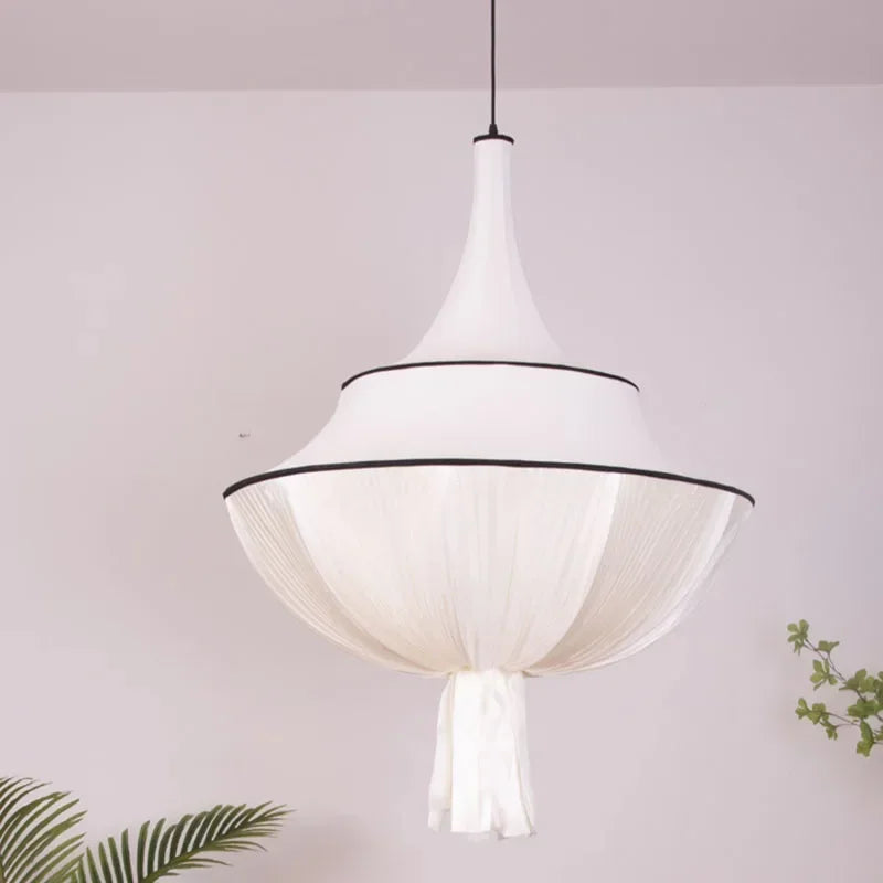 Beige Wabi-Sabi Fabric Chandelier – detail view 2