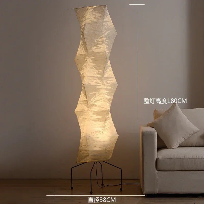 Rice Paper Floor Lamp – Wabi-Sabi Japanese for Bedroom, Reading Corner, Hotel Lounge | Fiora Orbit by Evenlyr
