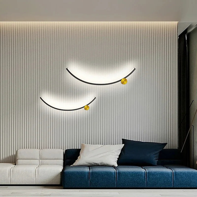 Liora Curved-Line LED Wall Sconce for Bedroom
