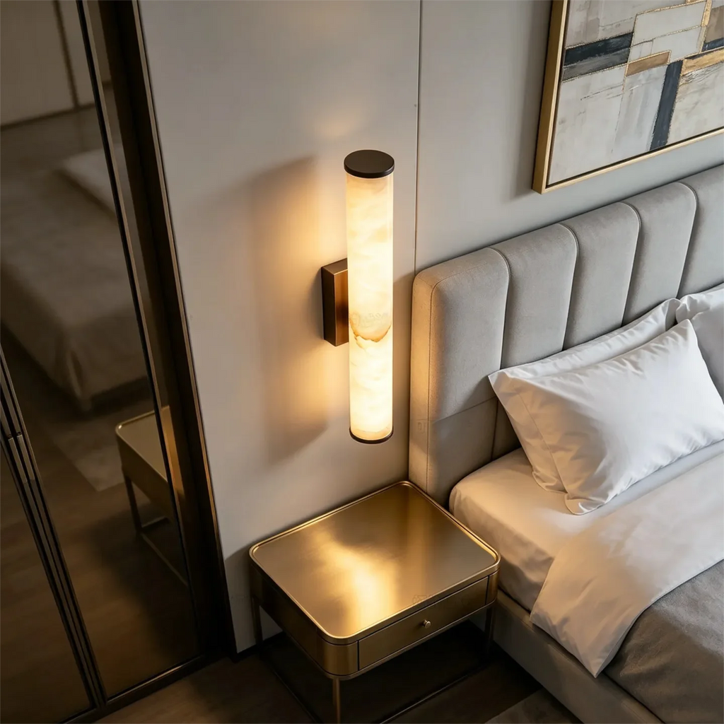 Linea Column Marble Wall Sconce – Luxury – product detail 3