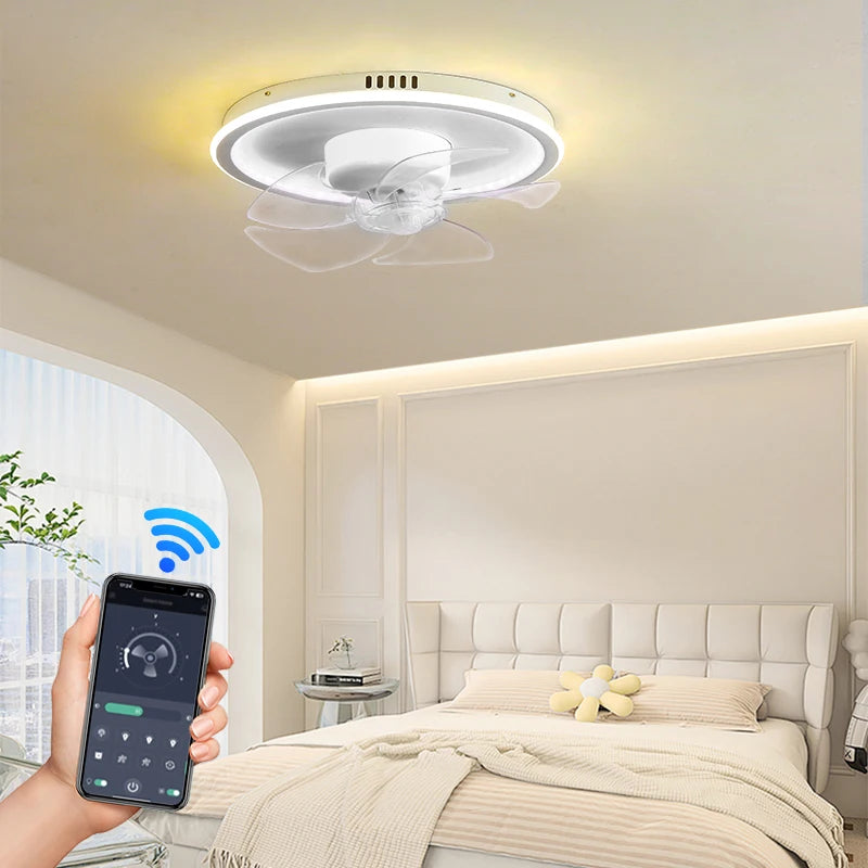 Belluno RGB Dimmable Ceiling Fan Light for Bedroom – Remote Control – detail view 2