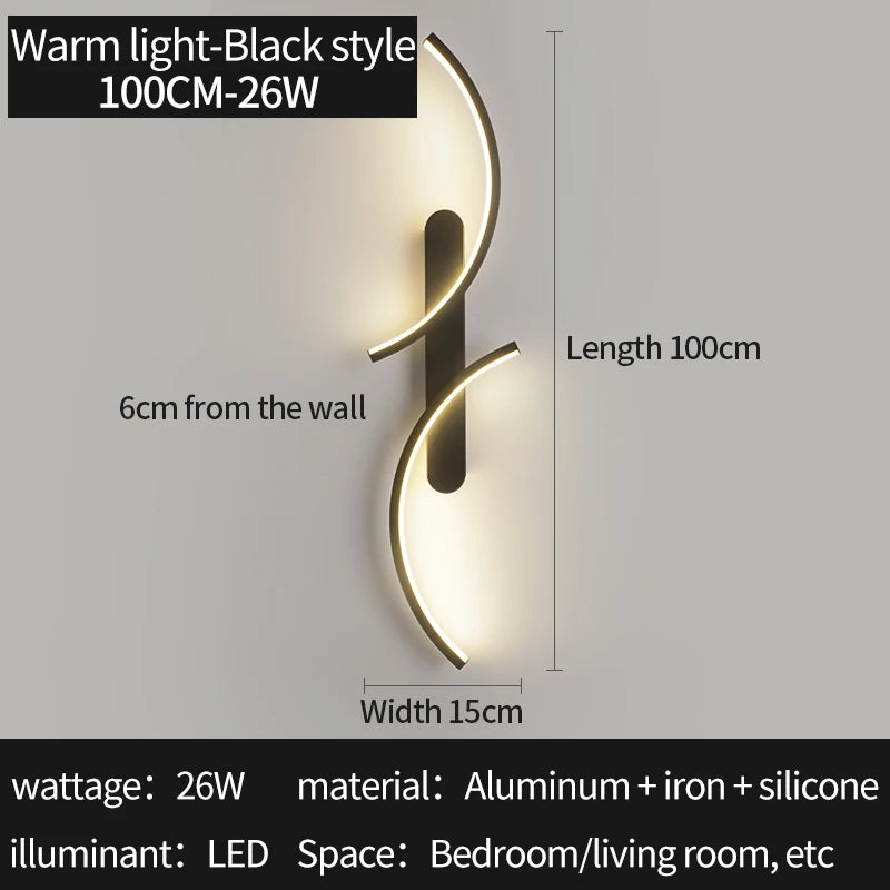 Eira Cascade Aluminum Wall Sconce – Minimalist – product detail 7