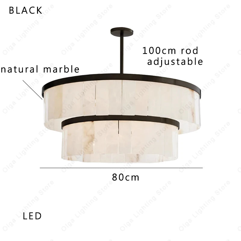 Ysola Halo Alabaster Chandelier
