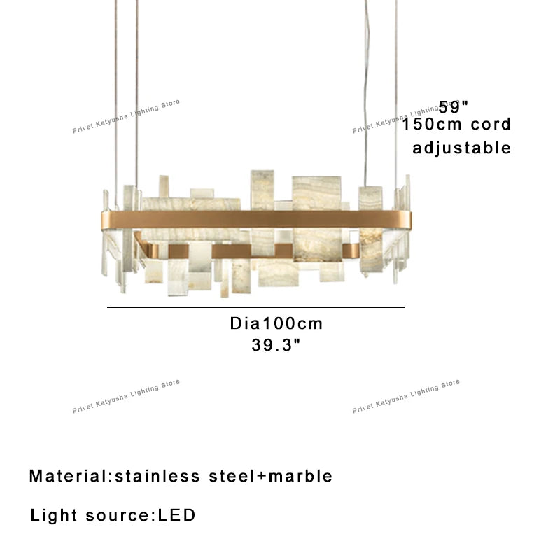 Amaris Halo Alabaster Pendant Light – product view 14
