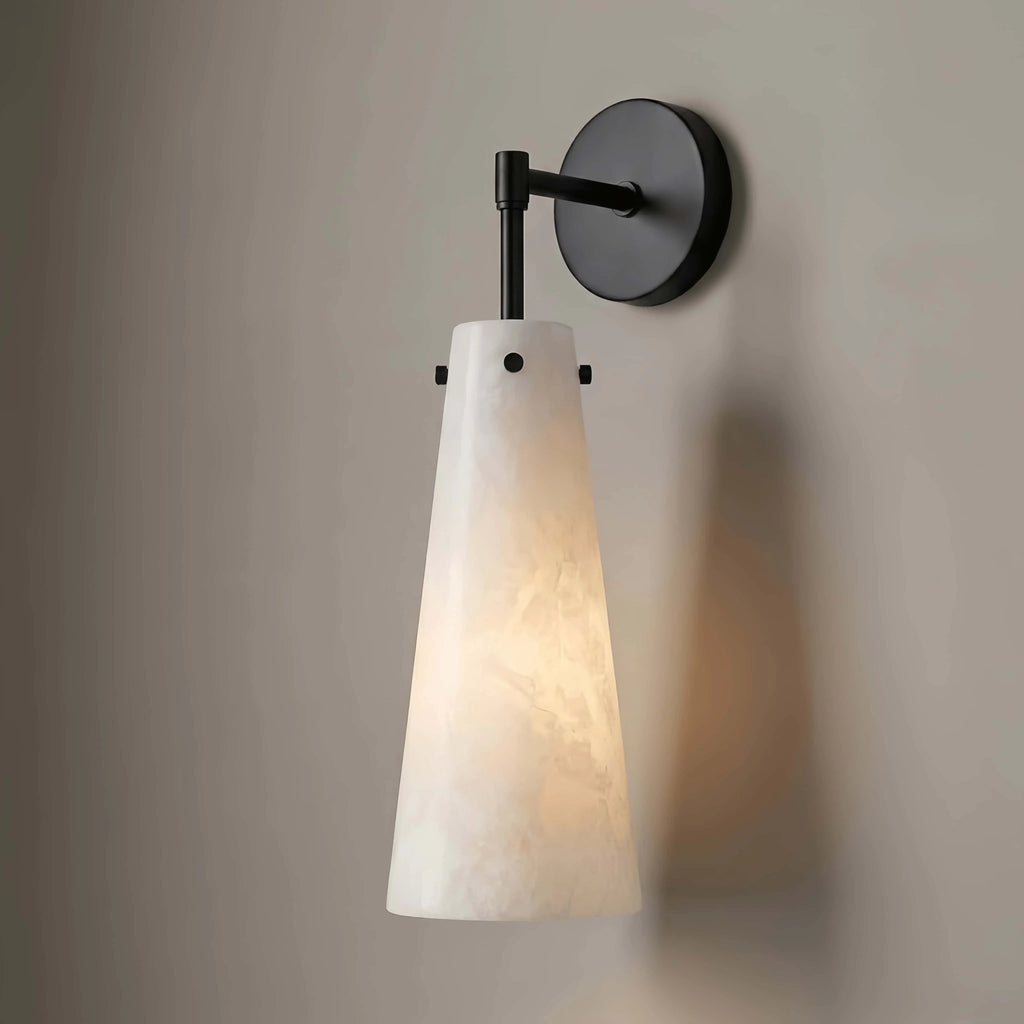 Ravena Natural Alabaster Wall Sconce for Hallway – Minimalist – detail view 8