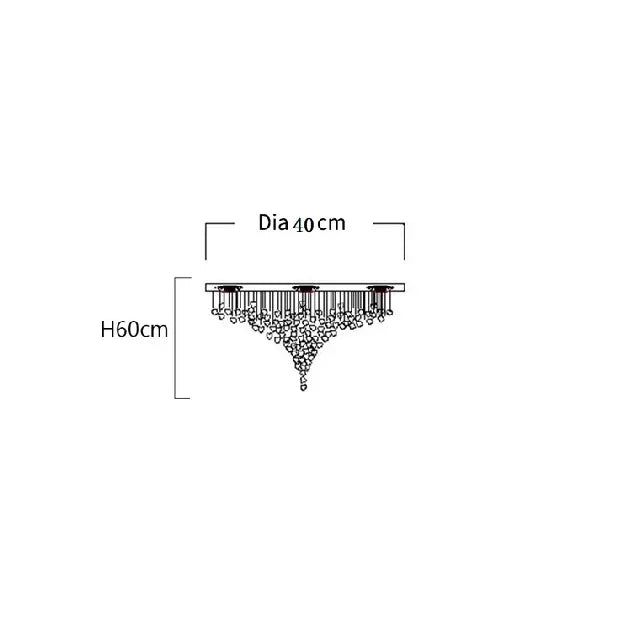 Crystal Linear Chandelier – Modern LED Linear for Hallway & Entryway, Living Room | Maris Dome by Evenlyr