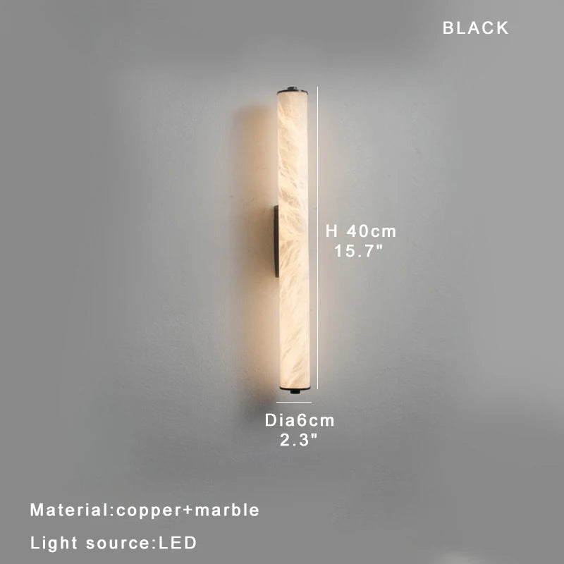 Alabaster & Marble Linear Wall Sconce – Modern Linear for Bathroom | Lunara Crest by Evenlyr