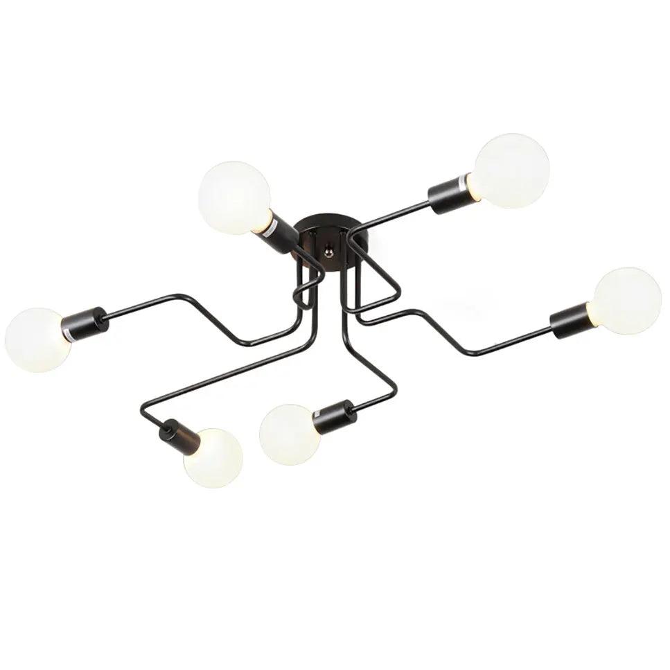 Elara Flush Mount Modern Chandelier for Bedroom – Mid-Century – detail view 8