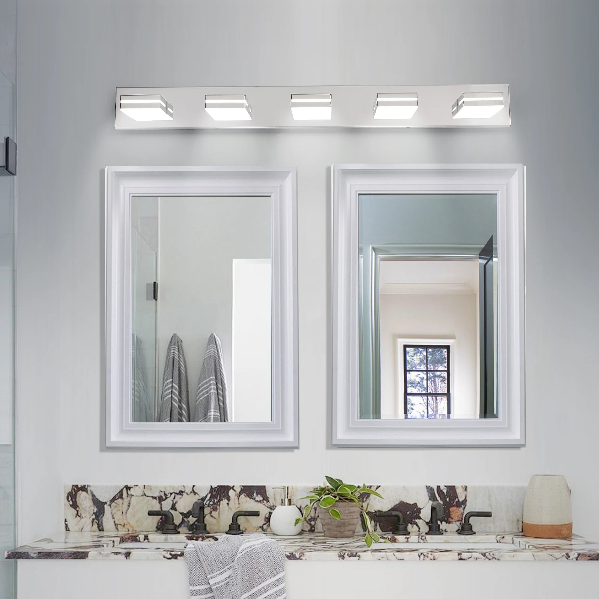 Acrylic LED Bathroom Vanity & Mirror Light – Modern LED for Bathroom | Calista Crest by Evenlyr