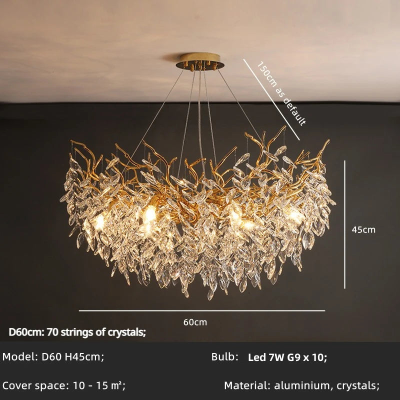 Hesper Arc Branch Crystal Pendant Light – product view 6