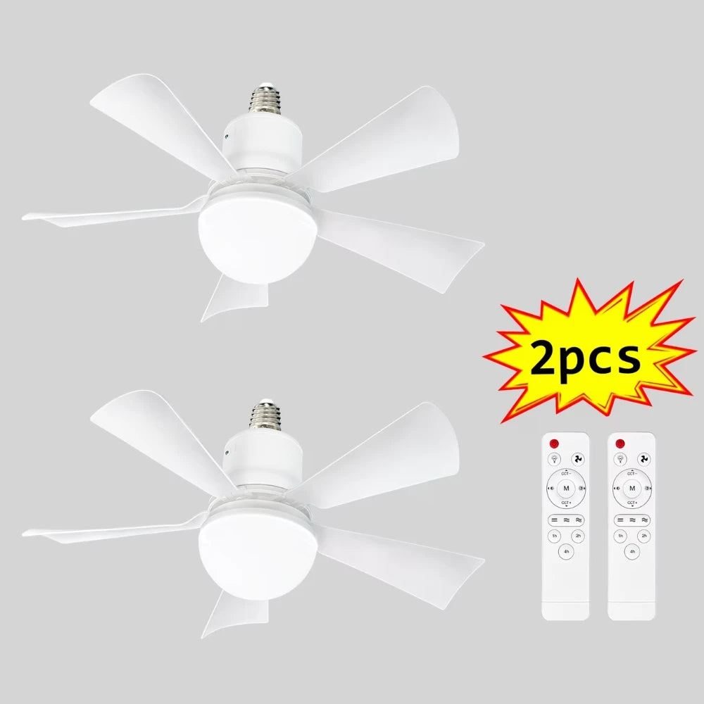 Neroli Compact E27 Ceiling Fan Light with Remote – 3-Color