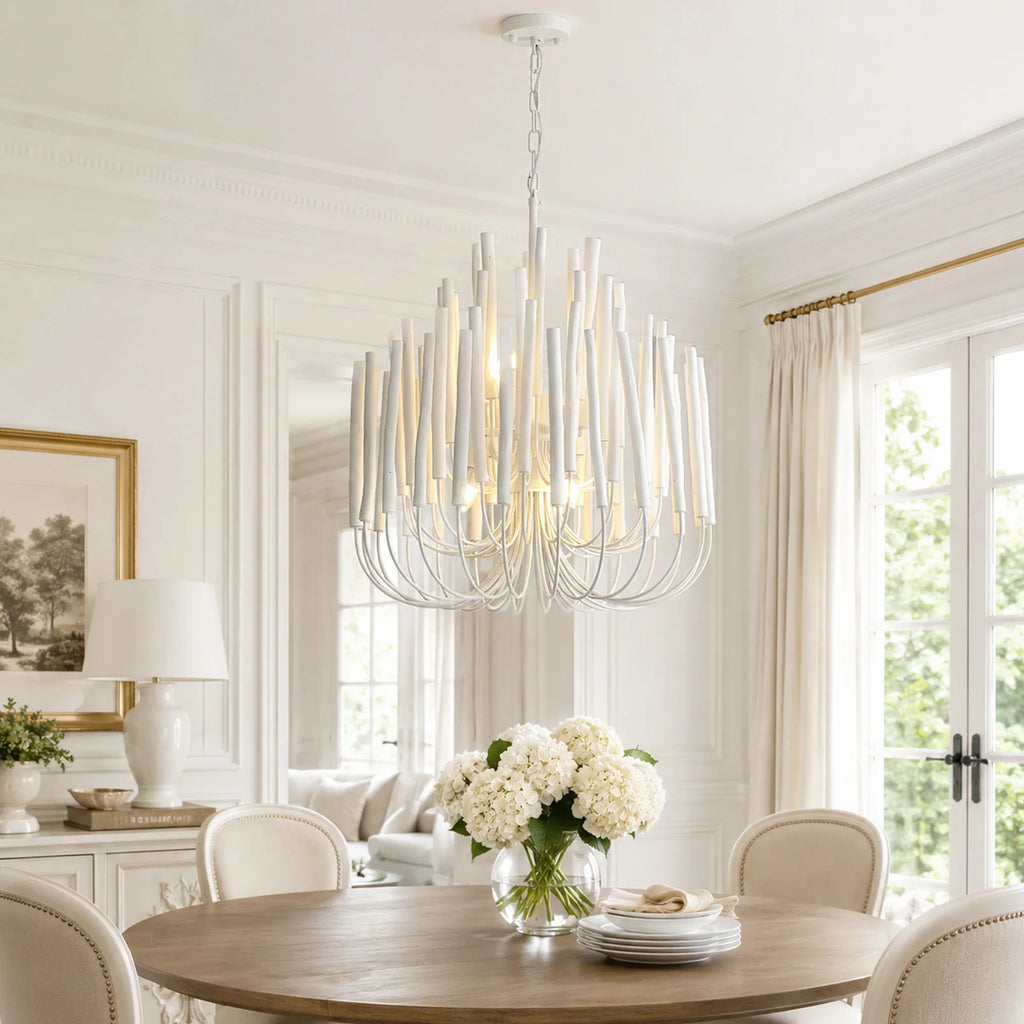 Doria Round Wood Chandelier for Living Room – Farmhouse – detail view 5