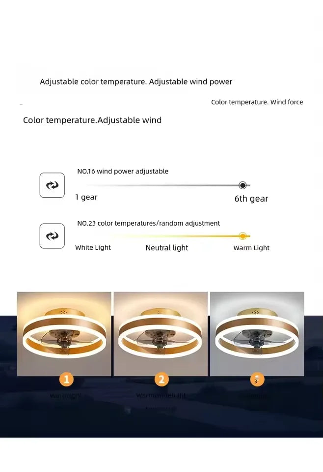 Elara 50cm Ceiling Fan with Light for Low-Ceiling Bedroom – Remote Control – detail view 5