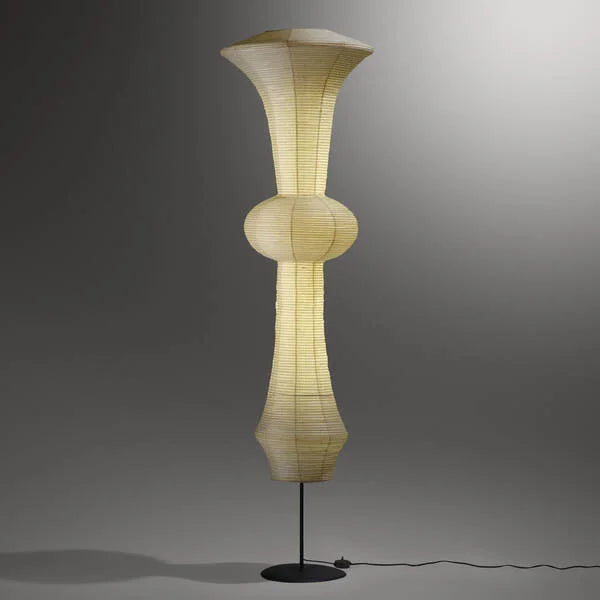 Rice Paper & Wood Floor Lamp – Wabi-Sabi Japanese for Living Room, Bedroom, Hotel Lounge | Elowen Cascade by Evenlyr