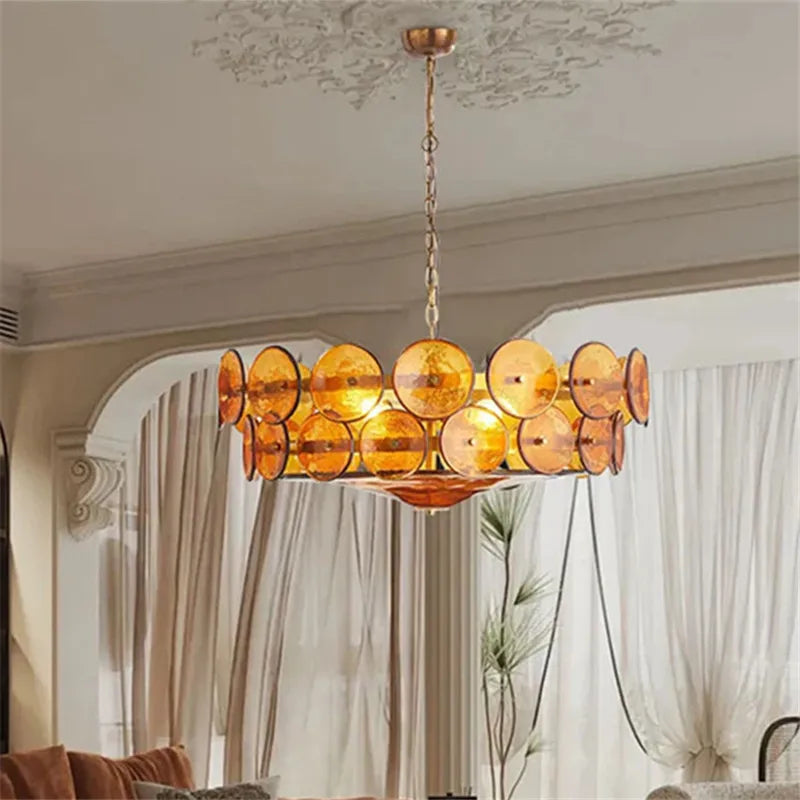 Murano-Style Glass Chandelier – Mid-Century for Dining Room, Living Room, Bedroom | Elowen Halo by Evenlyr