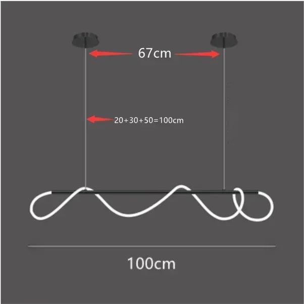 Metal Linear Chandelier – Modern LED Linear for Dining Room & Kitchen, Restaurant & Café | Alora Veil by Evenlyr