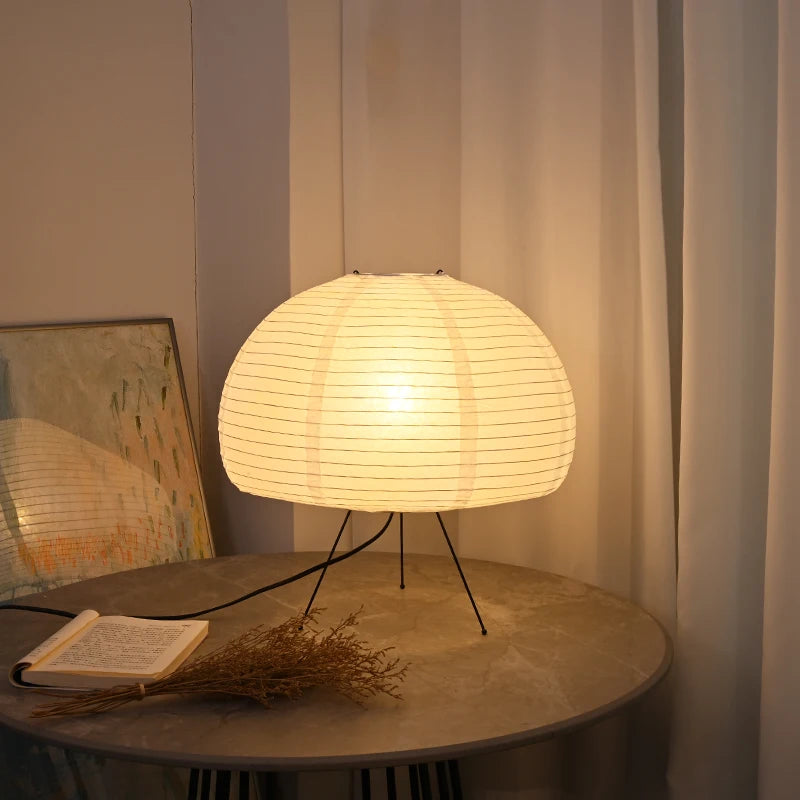 Rice Paper Floor Lamp – Wabi-Sabi Japanese Dimmable LED for Living Room, Bedroom, Reading Corner | Coralie Orbit by Evenlyr