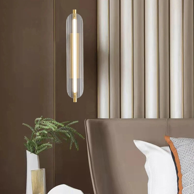 Clear Glass and Brass Wall Sconce – Gold
