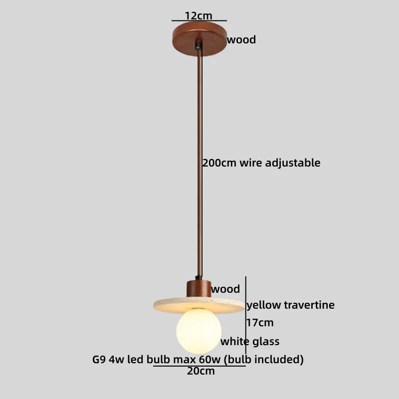 Galen Veil Travertine Pendant Light