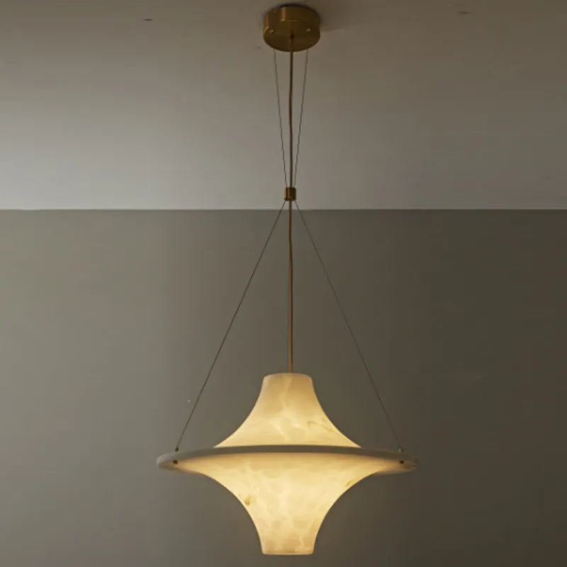 Roselle Halo Sculptural Alabaster Pendant Light – product view 9