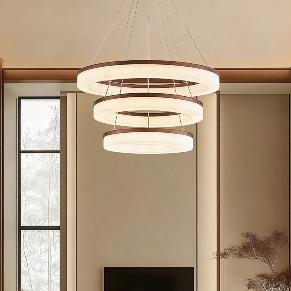 Alabaster & Marble Chandelier – Modern Minimalist for Dining Room, Living Room, Foyer | Solenne Line by Evenlyr