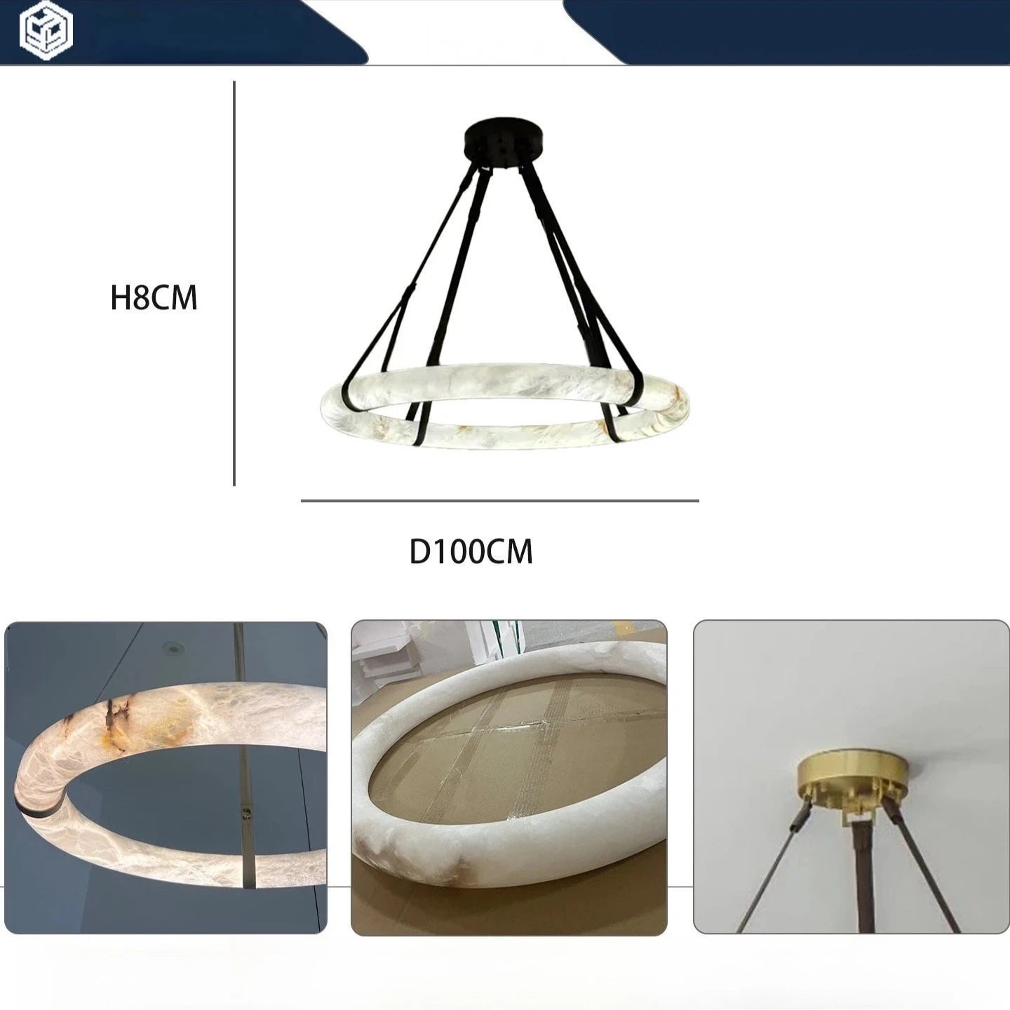 Vesper Dome Faux Stone Pendant Light – Wabi-Sabi – product detail 9