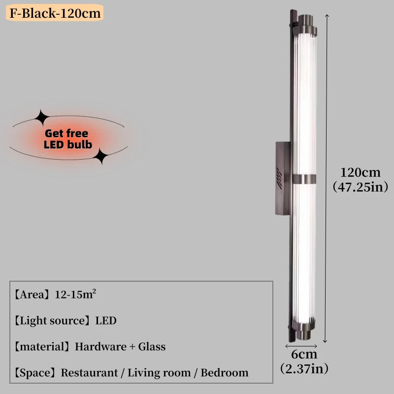 Glass Linear Wall Sconce – Modern Linear for Bathroom, Bedroom & Bedside, Hallway & Entryway | Oriana Glow by Evenlyr