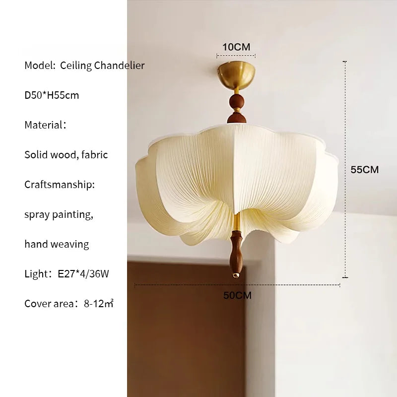 Fabric Chandelier – Wabi-Sabi Japanese for Bedroom & Bedside | Celia Crest by Evenlyr