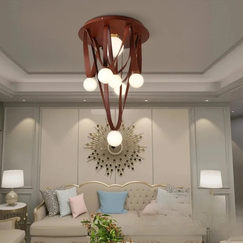 Glass Chandelier – Nordic Modern Dimmable LED for Dining Room, Living Room, Foyer | Jessamine Arc by Evenlyr