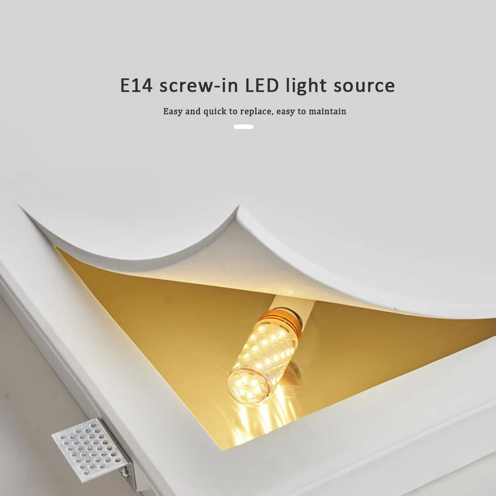Elara Fully Recessed Gypsum Bedside Wall Light – Minimalist
