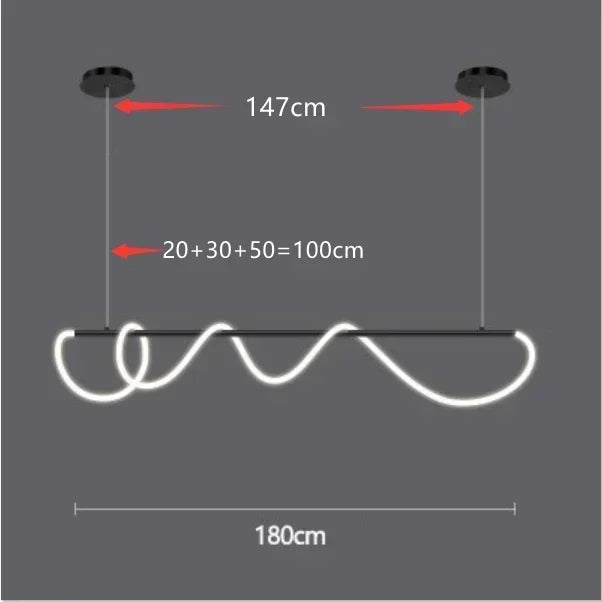 Metal Linear Chandelier – Modern LED Linear for Dining Room & Kitchen, Restaurant & Café | Alora Veil by Evenlyr