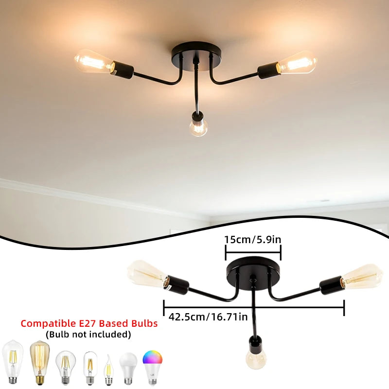 Ilaria Flush Mount Modern Chandelier for Dining Room – Mid-Century – detail view 7