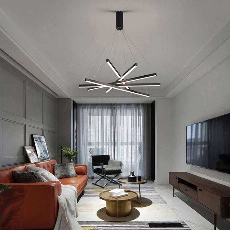 Metal Linear Chandelier – Modern LED Linear for Bedroom & Bedside, Living Room, Hotel & Hospitality | Seren Contour by Evenlyr