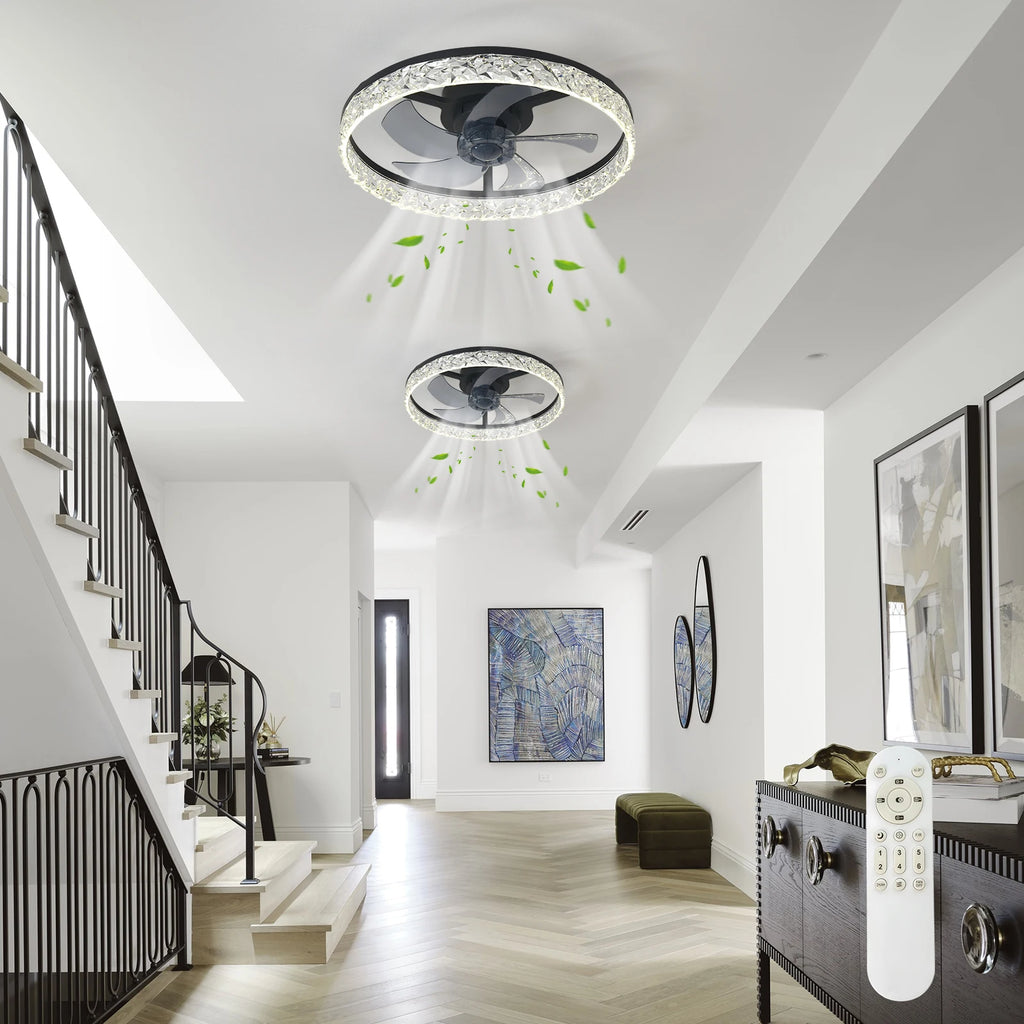 Merano Crystal Bladeless Ceiling Fan with Light – Remote Control – detail view 2