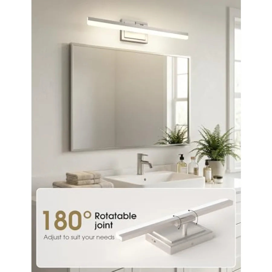 Designer LED Bathroom Vanity & Mirror Light – Modern Dimmable LED for Bathroom, Restaurant & Café | Oriana Halo by Evenlyr